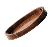 Kichvoe Plateau de Service Ovale en Bois Poignées pour Desserts | Rangement Polyvalent, Léger et Isolant, Grain Élégant, pour Table Basse et Service Quotidien