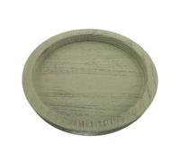 Kichvoe Plateau Décoratif Robuste Bords Lisses Rond en Bois Massif Vert Vintage Style Campagne Élégante, Dimensions 28,5x28,5x2,8cm pour Table Basse ou Salon