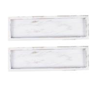 Kichvoe Plateaux Décoratifs en Bois Rustiques de Style Ferme, Lot de 2 Pièces, Forme Rectangulaire, Design Multifonctionnel pour Salon Cuisine