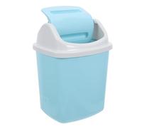 Kichvoe Poubelle Compacte Rectangulaire 2,3l en Plastique Bleu Clair avec Couvercle Basculant, Poubelle Mince pour Salle de Bain, Bureau ou Buanderie, pour Petits Espaces et Nettoyage