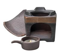 Kichvoe Réchaud à Thé en Céramique Rétro pour Maison, Chauffe-théière Solide Décoration Intérieure et Support à Théière pour Bureau et Table