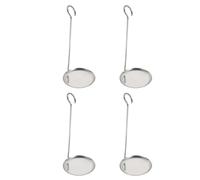 Kichvoe Set de 4 Cuillères Plates à Frire en Acier Inoxydable, Légères et Anti-éclaboussures, Ustensiles la Cuisine pour Cuisson Précise et Facile