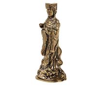 Kichvoe Statuette Mazu Miniature en Cuivre Doré, Sculpture de Déesse | Placement Polyvalent, Objet Artisanal Élégant, Design Minutieux, Symbole de Protection Chance