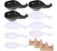 Kichvoe Support pour Pinceaux de Calligraphie Portable Lot de 12 Pièces Chic en ABS et Bois et Rangement de Stylos pour Décoration de Bureau