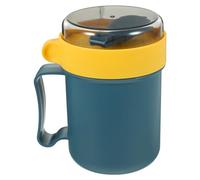 Kichvoe Tasse à Soupe Cuisine 500ml en PP avec Couvercle Bleu | 1 Pièce, Cuillère Incluse, Scellage Anti-fuite, Portable pour Maison et Sorties