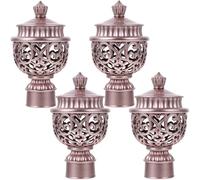 Kichvoe Tête Creuse de Tringle à Rideaux en Plastique Or 4pcs Artisanat Fin et Texture, Accessoires Décoratifs pour Rideaux, pour Décoration Maison