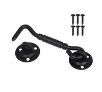 Kichvoe Verrou de Porte Crochet de Cabine Noir en Acier Inoxydable Robuste Protection Fiable les Intrusions, Installation Facile Vis de Montage pour Portail et Fenêtre