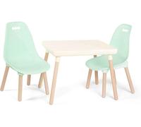 - Kid Century Modern : Ensemble table et chaise - Vert menthe - Ensemble table et chaise pour enfants - Pieds en bois - Mobilier pour enfants - À partir de 3 ans