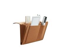 KiddiBubzi Sac de Rangement de Chevet en Feutre, Organiseur de lit, de Bureau, de canapé, de télécommande, de TV, à Suspendre, Pochettes de Support de canapé(Brown)