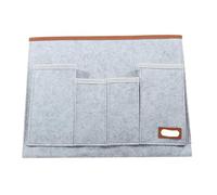 KiddiBubzi Sac de Rangement en Feutre for Chevet, Bureau, canapé, télécommande, TV, Organiseur de canapé, Pochettes(Light Grey)