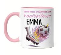 Kiddle-Design Tasse de football personnalisée avec nom - Cadeau de football pour garçons et filles - Cadeau de footballeur pour la rentrée des classes, la communion, la confirmation et l'anniversaire