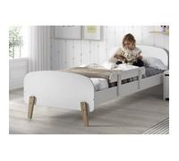 Vipack Lit enfant Kiddy 90x200 cm avec barrière de sécurité Blanc