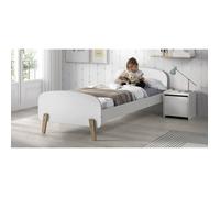 Vipack Set lit enfant Kiddy + chevet 90x200 cm – sommier à lattes – MDF laqué blanc