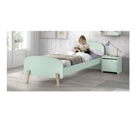 Vipack Set lit simple Kiddy 90x200 cm avec sommier à lattes et chevet MDF laqué vert menthe