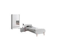 KIDDY Lit simple + Armoire 2 portes + Chevet enfant