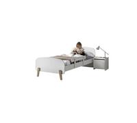 KIDDY Lit simple en bois et sommier + Barrière de sécurité + Chevet enfant 1 porte