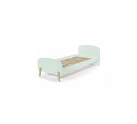 KIDDY Lit simple en bois laqué et brut et sommier 90x200cm Vert menthe