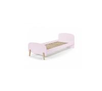 KIDDY Lit simple en bois laqué et brut et sommier 90x200cm vieux Rose