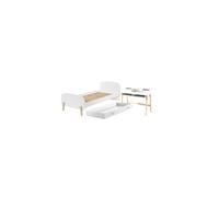 KIDDY Lit simple et sommier 90x200cm Blanc + lit gigogne + bureau