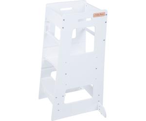 KiddyMoon Aide-cuisine pour enfants Tremplin Tour d'apprentissage pour enfants Chaise d'apprentissage à hauteur réglable Meubles Montessori, aide-cuisine pour enfants, ST-003, Blanc