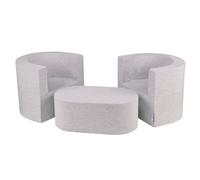KiddyMoon fauteuil en mousse + table pour bébé siège montessori jouets en mousse meubles souples pour bébé et divertissement pour enfants fauteuil pour bébé, fabriqué en UE, couleur gris clair