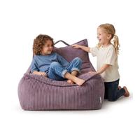 KiddyMoon Fauteuil Enfant Tissu côtelé Confortable Chambre Jeu Lecture | dossier surélevé, deux housses zippées, poignée de transport, entretien facile