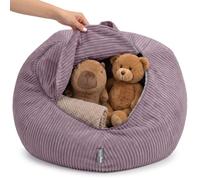 KiddyMoon Pouf pour Enfants 2-en-1 Rangement pour Jouets, 80x80x50cm | lavable en machine, fermeture zippée longue, sans bords durs, rembourrage textile maison