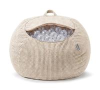 KiddyMoon Pouf pour Enfants 2-en-1 Rangement pour Jouets, 80x80x50cm | lavable en machine, fermeture zippée longue, sans bords durs, rembourrage textile maison