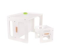 KiddyMoon table et chaise pour enfants, bureau multifonctionnel, ensemble de sièges en bois jouets pour bébés meubles pour enfants table ensemble de meubles en bois chaise banc en bois, blanc