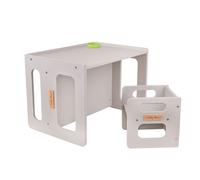 KiddyMoon table et chaise pour enfants, bureau multifonctionnel, ensemble de sièges en bois jouets pour bébés meubles pour enfants table ensemble de meubles en bois chaise banc en bois, gris