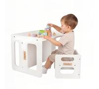 KiddyMoon Table Et Chaise pour Enfants Petit Bureau, Blanc