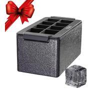Kidia Ice Clear Cube Maker - Moule à Glaçons Transparente 8 Cubes 5x5x5 cm - Congélation Directionnelle, Silicone Alimentaire, Boîte Isotherme pour Cocktails et Whisky