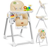 KIDIZ® Chaise haute 3 en 1 | Chaise haute pour enfant avec arceau de jeu, chaise longue pour bébé, chaise haute combinée, Siège haut pour bébé,7, Beige