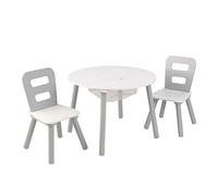 KidKraft Ensemble Table Ronde avec Rangement et 2 Chaises en Bois pour Enfants, Table Enfant avec 2 Chaises, Meuble de Rangement, Chambre Enfant, 26166