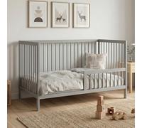 Kids Collective Lit bébé à barreaux avec Protection Anti-Chute en Bois de hêtre Robuste, lit Junior évolutif fabriqué en Europe, idéal Chambre bébé et Enfant - 70x140 cm Gris