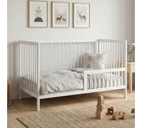 Kids Collective Lit bébé à barreaux avec Protection Anti-Chute en Bois de hêtre Robuste, lit Junior évolutif fabriqué en Europe, idéal Chambre bébé et Enfant - 60x120 cm Blanc