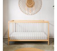 Kids Collective Lit pour bébé Lit à barreaux 60x120 et 70x140 cm Sommier à lattes réglable en hauteur & barreaux amovibles bois de hêtre stable | de la naissance à 3 ans EU | naturel/blanc