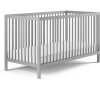 Kids Collective Lit de bébé Lit à barreaux 60x120 et 70x140 cm Sommier à lattes réglable en hauteur & barreaux amovibles bois de hêtre stable | de la naissance à 3 ans EU | gris