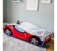 Kids Collective Lit de Voiture pour Enfant - Taille de Couchage 80 x 160 cm avec Protection Anti-Chute - Lit Simple - Spider Car