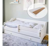 Lit d'enfant Lit d'adolescent 80x160 avec matelas antichute & tiroir | Canapé enfant Lit transformable blanc