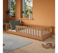 Kids Collective Lit Enfant Montessori 90x190 cm avec Protection Anti-Chute & sommier à Lattes, lit au Sol, lit Enfant, lit Junior, lit Simple | Cannelle