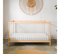 Kids Collective Lit pour bébé Lit à barreaux 60x120 et 70x140 cm Sommier à lattes réglable en hauteur & barreaux amovibles bois de hêtre stable | de la naissance à 3 ans EU | naturel/blanc