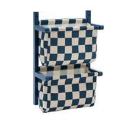 Kid's Concept Étagère murale à poches à carreaux Bleu-vert. 40x19x60 cm