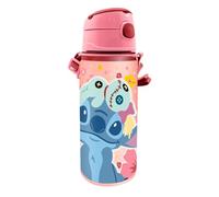 KIDS EUROSWAN Gourde en aluminium Lilo et Stitch 600 ml - Sans BPA, poignée et fermeture à clic Rose