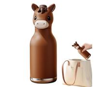Kids Water Bottle - Stainless Steel 480ml Insulated Flask | Leakproof Straw Lid, Cartoon Animal Design |Kids Insulated Water Bottle 480ml Cartoon Animal Milk Cupv