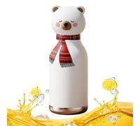 Kids Water Bottle - Stainless Steel 480ml Insulated Flask | Leakproof Straw Lid, Cartoon Animal Design |Kids Insulated Water Bottle 480ml Cartoon Animal Milk Cupv