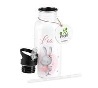 Kidsmood - Gourde enfant personnalisable en inox avec paille intégrée, gourde enfant inox étanche et réutilisable, parfaite comme cadeau anniversaire, gourde bebe gourde sport pour l’école [500 ml]