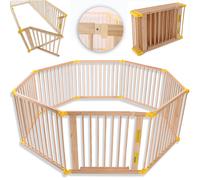 KIDUKU Parc 7,2M jaune avec porte incluse Parc bébé Barrière de sécurité Cheminée
