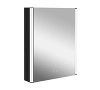 kielle Arkas I - Armoire à miroir avec éclairage LED, chauffage et port USB, 55x70x13 cm, noir mat 50111614