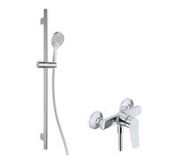 kielle Nefia - Set de douche avec mitigeur, colonne, flexible et pommeau de douche EcoSpare, chrome 20627SN40